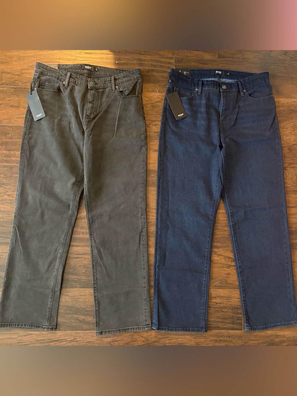 2 pairs of Hudson NWT straight jeans blue and black size 12